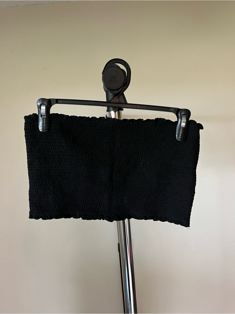 PINK Victoria's Secret Black Smocked Tube Top with Logo Tag